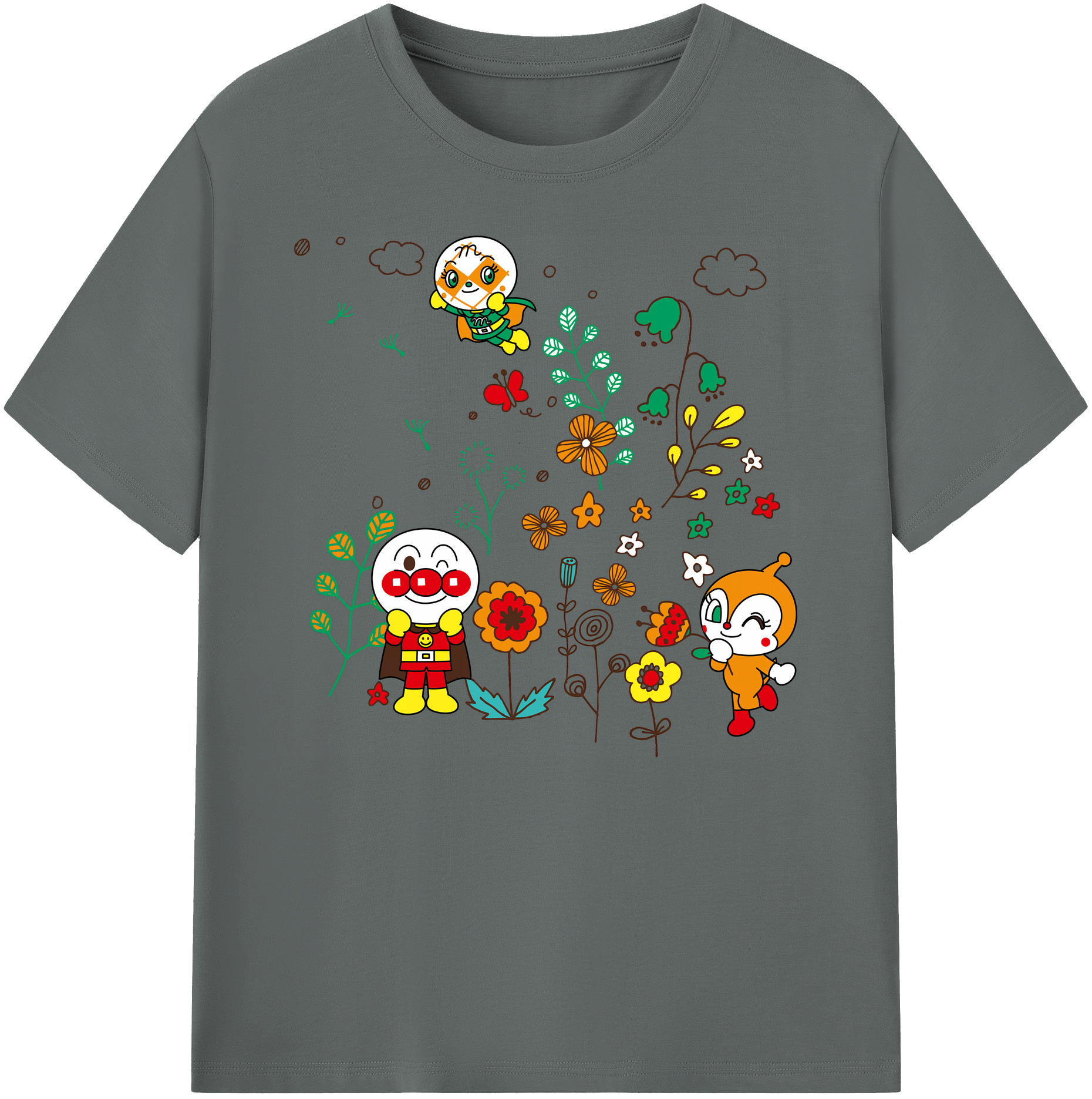 （画像用） アンパンマン Anpanman 綿100％ メンズ半袖Tシャツ｜肌触りやわらか＆通気性